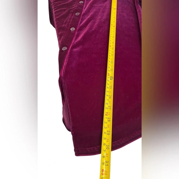 NWT Soft Surroundings Velvet Boyfriend Button Down Tunic Shirt Purple Potion S - Picture 8 of 8